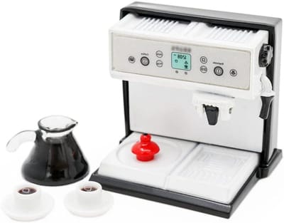 Miniatuur Koffiezetapparaat Set - Poppenhuis Keuken Accessoires - Poppenhuis Decoratie - Inclusief Koffiepot en Mokken - 4x3x37 cm - Gesorteerd