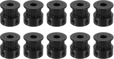 Cosensi - Aluminium Pulley - 20 Tanden - Duurzaam en Robuust - Zwart - Timing Pulley - Geschikt voor 3D Printer - 5mm Gat