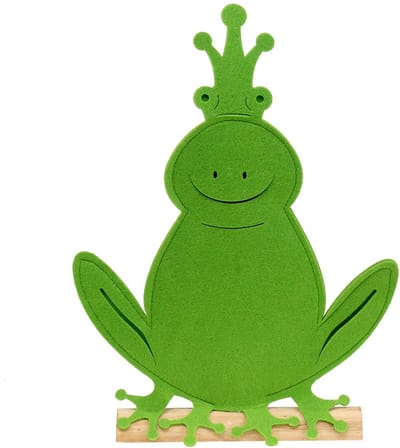Kikkerkoning Vilt Hout Groen 20cm x 27,5cm Zomerse decoratie