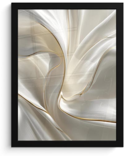 Poster in lijst - Fotolijst 30x40 cm - Posters - Stof - Plooien - Goud - Posterlijst zwart - Decoratie - Wanddecoratie woonkamer - Muurdecoratie slaapkamer