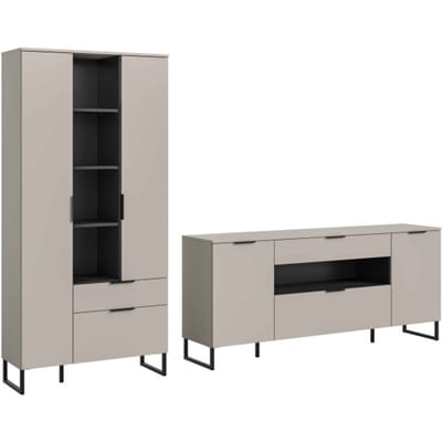 Noida woonkamercombinatie kasjmier NB zwart NB - 41x290x192cm