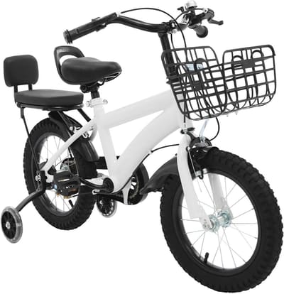 Kinderfiets - Meisjesfiets Jongensfiets - Buiten Spelen - Met Steunwielen - 14 inch - Wit