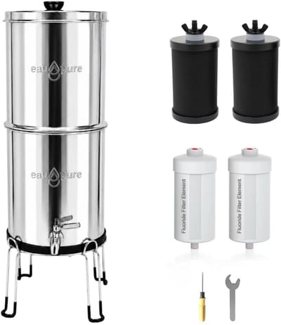 Eaupure Family Waterfilter + set filterelementen om fluoride te filteren