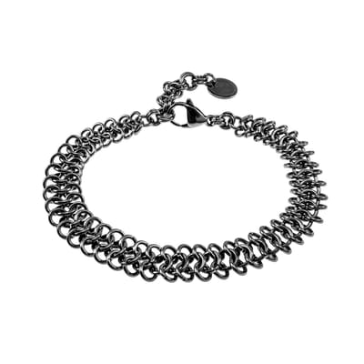 Europese weeftechniek Armband, Gepolijst RVS, Armband Unisex, 10mm Breed - Verstelbaar 16 - 19cm