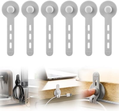 Herbruikbare siliconen kabelbinders voor het organiseren van hoofdtelefoons, telefoonladers en computerkabels, multifunctionele kabelgeleiders voor een opgeruimd bureau