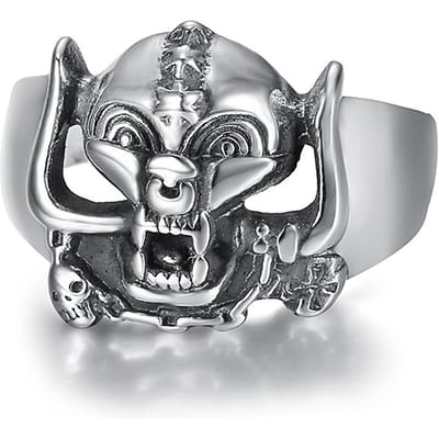 Vintage Etnische Stijl Doodskop Biker Ringen Heren Roestvrij Staal Rock Punk Gothic Doodskop Ring Mode Feest Sieraden Cadeaus Dropshipping 8 gray