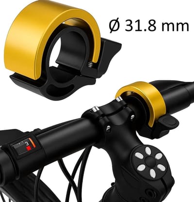 Fietsbel Ø 31.8 mm – Premium Aluminium – 90 dB Superheldere Klank – Voor MTB / Racefiets / Gravel / E-bike – Goud