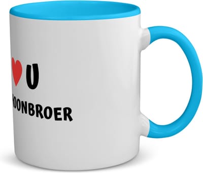 Akyol - love u schoonbroer koffiemok - theemok - blauw - Broer - de liefste schoonbroer - verjaardag - cadeautje voor broer - broer artikelen - kado - geschenk - 350 ML inhoud