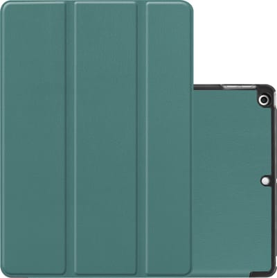 Hoes - Geschikt voor Apple iPad 7 (2019) - 10.2 inch - 7e Generatie - Dun & Stevig - Trifold Bookcase - Hard Cover - Hardcover Book Case - Tablet Hoesje - Donkergroen