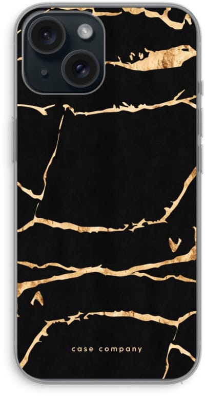 Case Company® - Hoesje geschikt voor iPhone 15 hoesje - Gouden marmer - Soft Cover Telefoonhoesje - Bescherming aan alle Kanten en Schermrand
