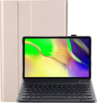 Hoes - Geschikt voor Samsung Galaxy Tab A 10.1 (2019) - Keyboard Book Cover - Toetsenbord Case - Hoesje - Goud