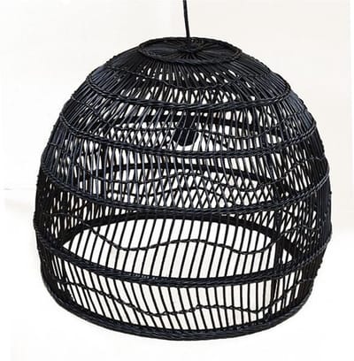 Zwarte Rotan Hanglamp Liv - Ø59xH48 cm