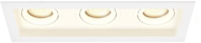 Ledvion – LED Inbouwspot Triple Rechthoek 270x100mm – Wit – Dimbaar – Kantelbaar – GU10 – 2700K – 3W – IP20