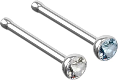 Set neusknopjes wit blauw 2 mm - Charme Bijoux