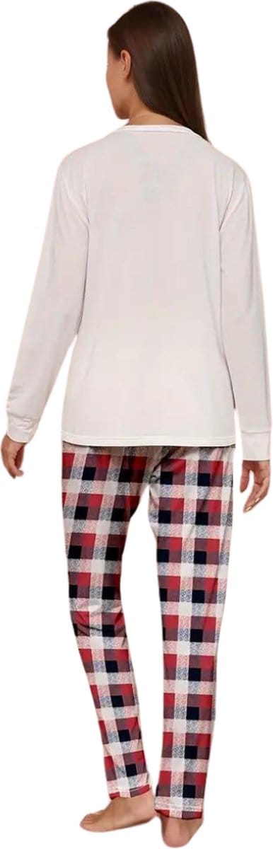 Livano Kerst Pyjama - Dames - Kerstpyjama - Vrouwen - Slaapkleding Volwassenen - Set - Broek - Shirt - Christmas - Maat L