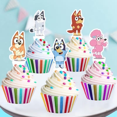 25 Stuks Honden Cupcake Toppers voor Verjaardagsfeest, Leuke Cake Decoratie en Kinderfeestjes