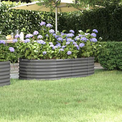 vidaXL - Plantenbak - 152x80x36 - cm - gegalvaniseerd - staal - grijs