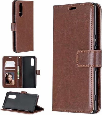 Bookcase Geschikt voor: Sony Xperia 10 III - Bruin - portemonee hoesje