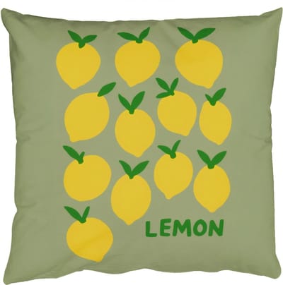 Sierkussens - Kussentjes Woonkamer - 50x50 cm - Citroenen - Blaadjes - Geel - Patroon