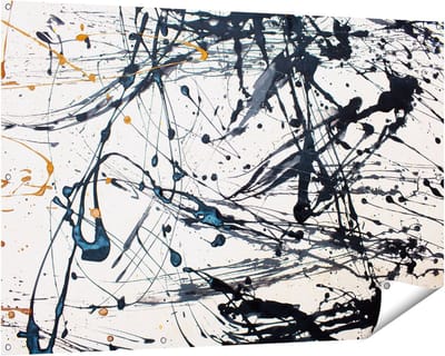 Gards Tuinposter Abstracte Kunst van Zwarte Verf - 150x100 cm - Tuindoek - Tuindecoratie - Wanddecoratie buiten - Tuinschilderij