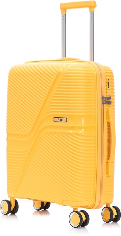 SB Travelbags Handbagage koffer 55cm 4 dubbele wielen trolley - Geel