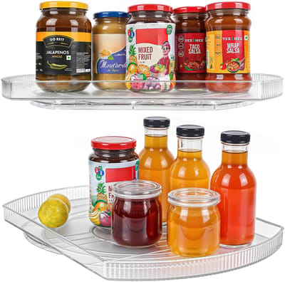 Dailygoods- Draaitafel Organisator - Rechthoekige Draaischijf - Koelkast Organizer - 42 x 28 x 3,5 cm - Optimaliseert Toegang - Vermijdt Rommel - Koelkastorganizer