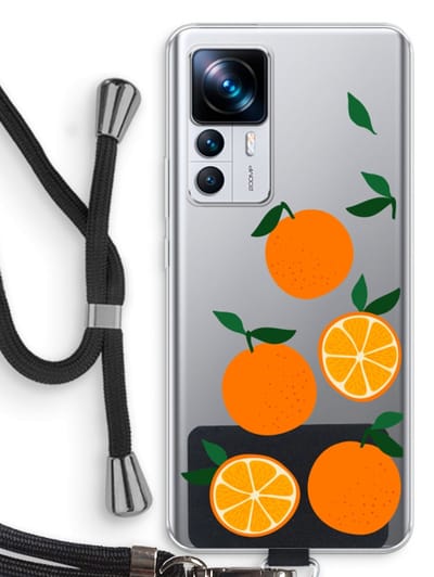Case Company® - Hoesje met koord geschikt voor Xiaomi 12T hoesje met Koord - Will you be my clementine - Telefoonhoesje met Zwart Koord - Bescherming aan alle Kanten en Over de Schermrand