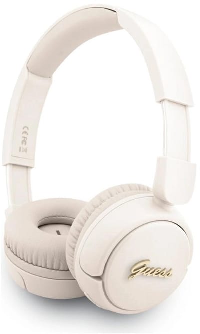 Guess On-Ear Hoofdtelefoon - Metalen Script Logo - Beige
