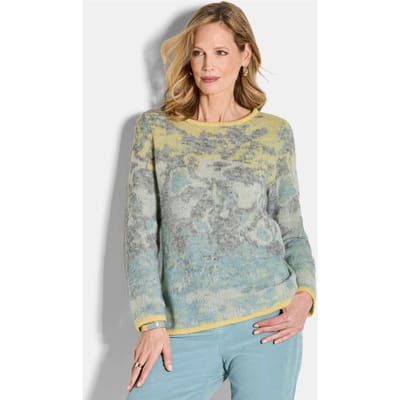 Pullover van licht, zacht materiaal - meerkleurig / gedess. - Gr. 19 van Goldner Fashion