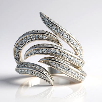 Cavill - Brede Zilveren Ring - 925 Sterling Zilver Geplatineerd - 1 33 ct Cambodjaanse Pavé Zirkonen - Elegantie en Sprankelend Design