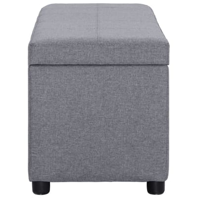 vidaXL - Bankje - met - opbergvak - 116 - cm - polyester - lichtgrijs