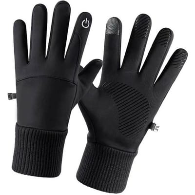 Fietsen Warme Handschoenen Winddicht Waterdicht Koudebestendig Volledige Vinger Handschoenen Touchscreen Buiten black