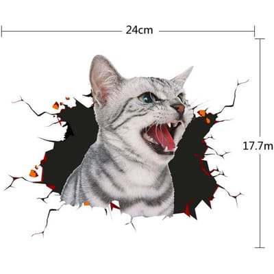 Simulation 3D Chat Mignon Personnalité Créatif Autocollant de Voiture Chien Verre Autocollant de Voiture Décoration Occultation Rayures de Porte