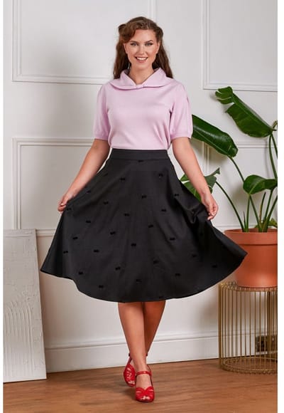 Banned - Annie Black Cherry Rok - S - Zwart