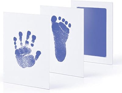 CHPN - Baby handafdruk - Baby voetafdruk- fotokaartje - Baby cadeau - Kraamcadeau - Blauwe inkt - Cadeau - Herinnering - Making memories