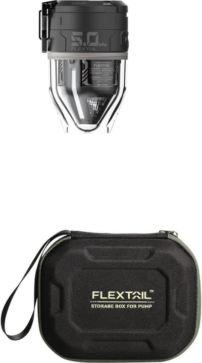 FLEXTAIL MAX PUMP 3 - Hoge snelheid 2-in-1 oplaadbare luchtpomp en zaklamp lichtgewicht kleur ZWART met Hardcase.