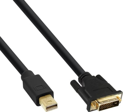 InLine® Mini DisplayPort naar DVI converter kabel, zwart, 1,5m