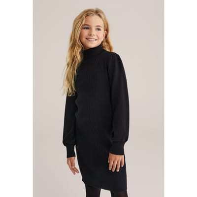 WE Fashion Dress Mid Length Black Taglia: 110/116 | Abbigliamento da Notte Outlet | Unisex | Nero
