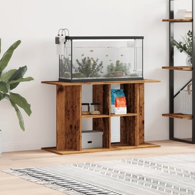 vidaXL - Aquariumstandaard - 100x40x60 - cm - bewerkt - hout - oud - houtkleurig