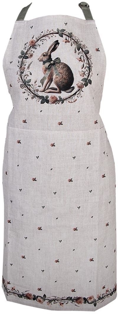Clayre & Eef Keukenschort 70x85 cm Beige Katoen