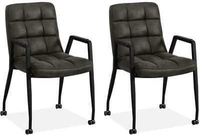 MX Sofa - Eetkamerstoel Ryan - Antraciet (set van 2 stoelen)