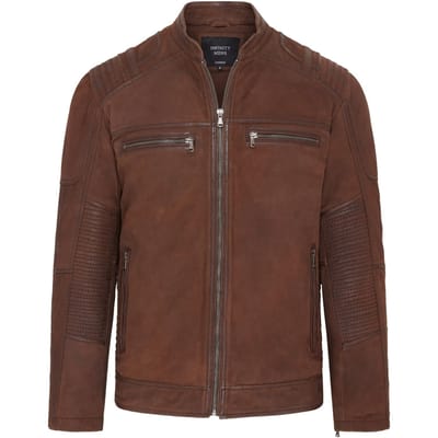 Heren buff lederen cafe racer bikerjack - Jinan