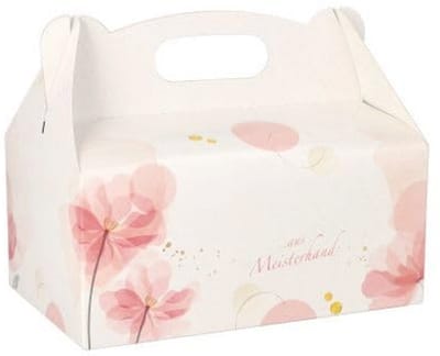 Bakdozen met Draaggreep - 20 Stuks - Hoekig - Rosé Met Neutrale Print - 20 x 13 x 9 cm - 350 gr/m² Karton