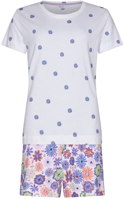 MyRebelle - Shortama- Waterflower - Biologisch Katoen - Wit/Paars - Maat 36