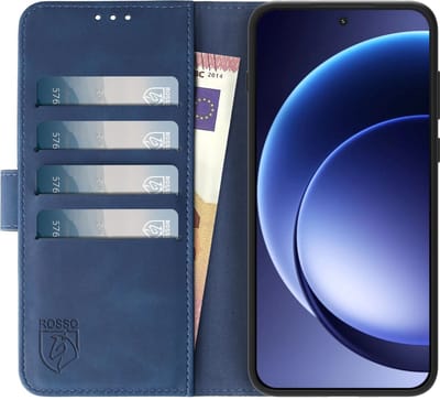 Rosso Element Geschikt voor OnePlus 15R | Wallet Book Case | Portemonnee Hoesje | 3 Pasjes | Magneetsluiting | Stand Functie | Blauw