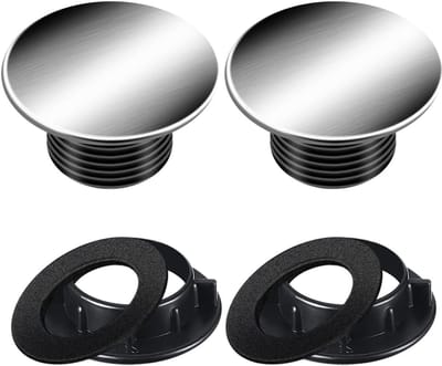 Kraangat Deksel - Keukenkraan Cover - Gootsteen Afdekken - Geborsteld Staal - 1-1.6 Inch - Zwart