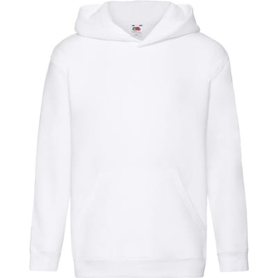 Fruit of the Loom Kinder/Kids Premium Effen Hoodie (Wit)