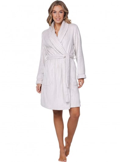 Pastunette Premium - Badjas - Grace - Fleece - Creme - Maat L