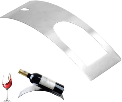 Dailygoods- Wijnfleshouder roestvrij staal - Wijnrek vrijstaand - Wijnstandaard - Praktisch display - Robuust ontwerp - Afmetingen 29x10x6 cm