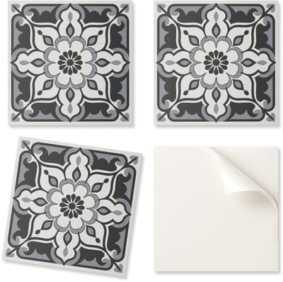 Set PVC-tegels met bloemenpatroon en ornamenten voor de keuken of badkamer, 20x20x20 cm